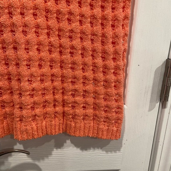 NWT Uncharted Threads Size S Coral Stretchy Knit Crochet Terry Cover Up Dress - Picture 3 of 13